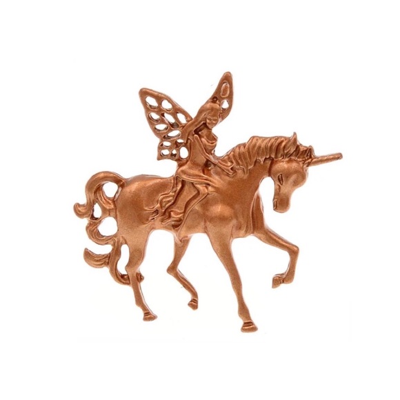 Jewelry - Rose gold matte finish unicorn Fairy Brooch.NWT